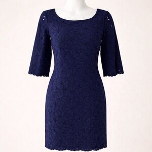 Lilly Pulitzer Navy Eyelet Lace Sheath Dress | Size 6